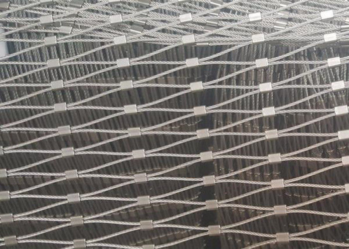 SGS Stainless Steel Balustrade Wire Mesh X- Tend Cable Ferrule Type Mesh For Balustrade Fence